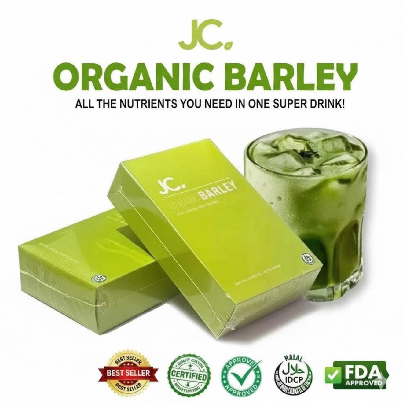 JC ORGANIC BARLEY JUICE 10 sticks x 3.2 g(32 gms)