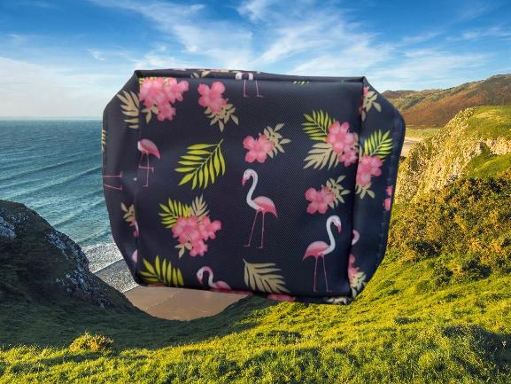 Travel organizer bag, navy blue bird